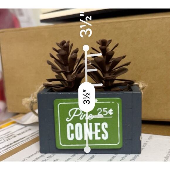 Wondershop Wood Crate with Pinecones Christmas Tree Ornament -nwt - Picture 3 of 3